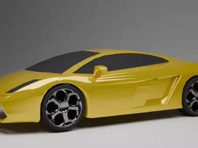 Yellow Supercar 3D Model  High Poly  PBR Textured Blender OBJFBX 3D model