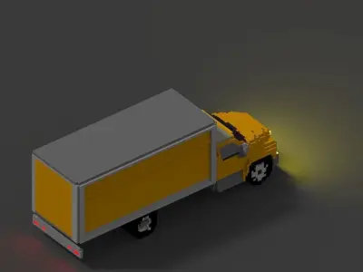 Van model truck Free low-poly 3D model