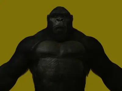 Super Realistic Monkey Kong For Movies or Games Low-poly 3D model