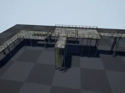 Modular industrial platform PBR Low-poly 3D model