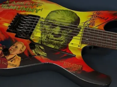 Kirk Hammett ESP KH-3 Karloff Mummy Guitar 3D model