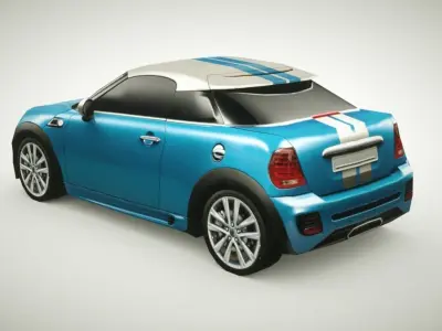 Generic Small City car v3 Low-poly 3D model