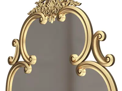 Carved Classic Mirror 012 Low-poly 3D model