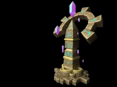 Sacred Stone Low-poly Low-poly 3D model