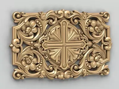 Carved decor central 012 3D model