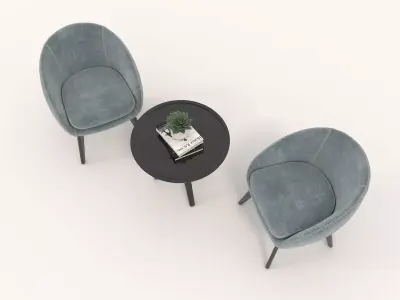 Modern Table and Chair Set 12 3D model