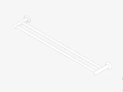 Towel Rail - Double - Luxury - Round - 800 - Round Plate Low-poly 3D model