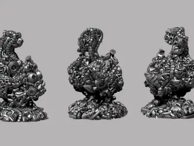 Modern Abstract robotic sculpture 3d print model 166 3D print model