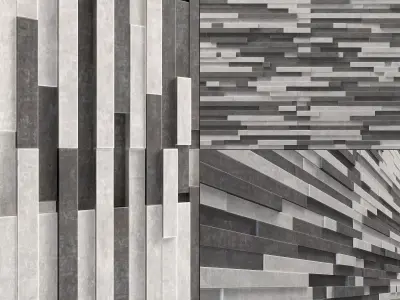 Wall long brick clinker n1 3D model