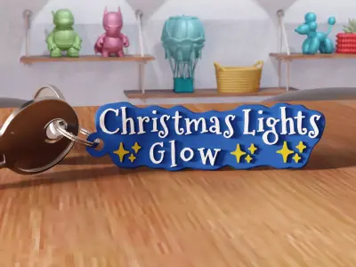 Christmas Lights Glow Star Keychain - 466 3D print model