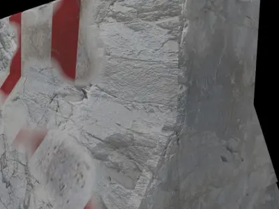 Concrete Barrier Roadblock Low-poly 3D model 3D model