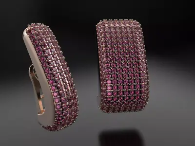 Earrings with many diamonds  3D print model