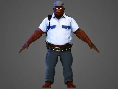 Police Gorilla - Ape Cop  3D model