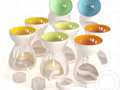 Aroma fragrance Oil Burner Accent Colour 3D model