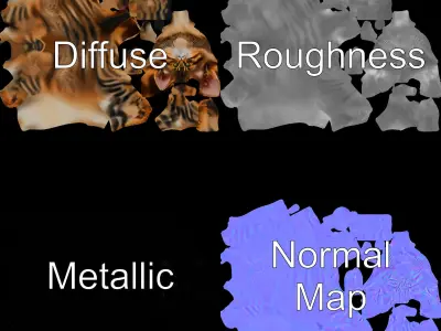 Bengal Cat D Model Pack with Realistic Textures Low-poly 3D model