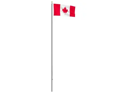 Canada Flag High Flagpole 3D model