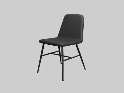 SpineMetalbase black leather Low-poly 3D model