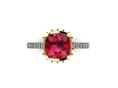 ruby and daimond ring Free 3D print model