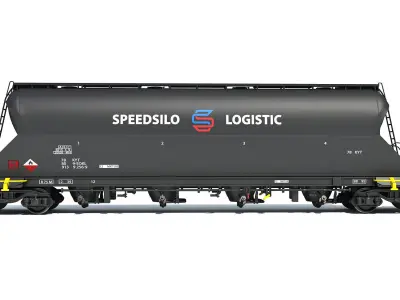 Railroad Silo Tank Train Car 3D model