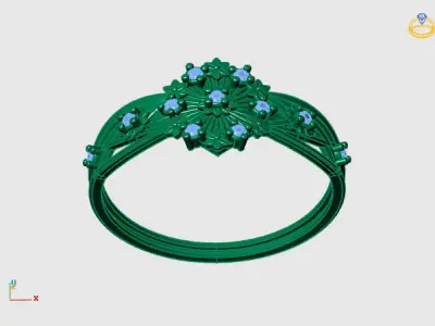 Women Ring Diamond Stone STL 3DM Lightweight Printable 3D print model 40