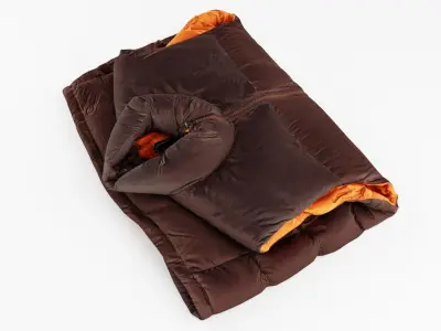 Brown down casual winter sleeveless jacket generic folded  3D model