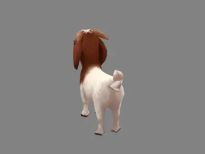 Cartoon goat - White sheep Low-poly 3D model