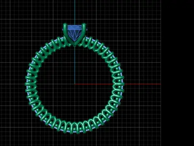 STL 3DM Print Ready Women Diamond Ring Lightweight Printable  3D print model 78