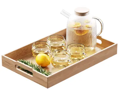 Glass decorative set 006 Low-poly 3D model