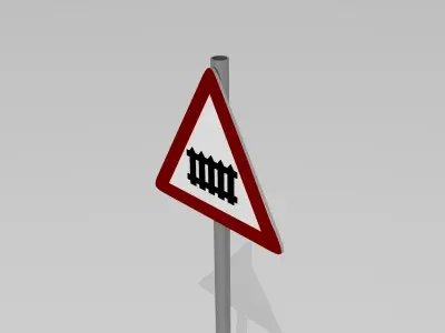 Rail crossing sign 3D model