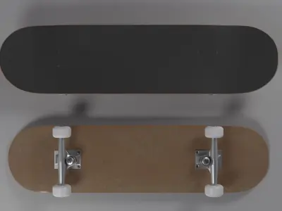 Realistic Skateboard High Poly 3D model with 4K textures  Free 3D model