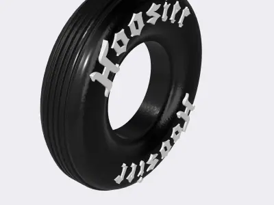 Hoosier Drag Tire Front Runner smooth N grooved 15 inch 3D print model
