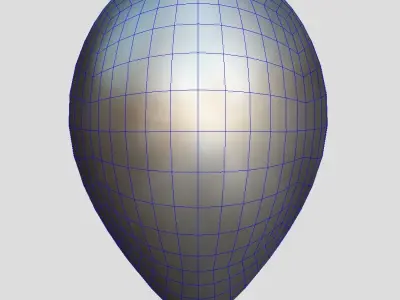 Balloon 4 smiley face Low-poly 3D model