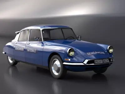 Citroen DS Gendamerie Nationale Low-poly 3D model