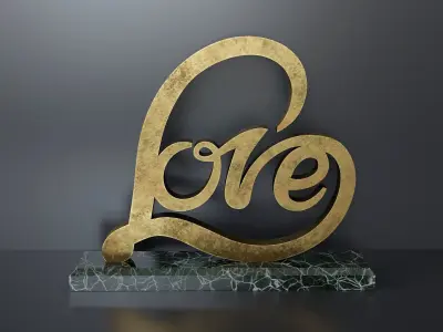 Decor for Valentines Day 2 Low-poly 3D model