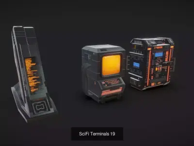 SciFi Terminals 3D Model Collection