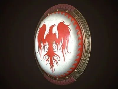 Hoplite Shield Phoenix Low-poly 3D model