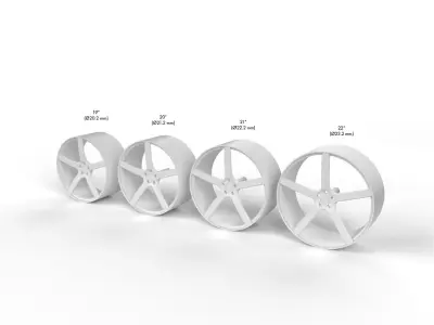 24th SCALE MODEL CAR WHEEL V2 3D print model