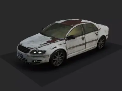 Rusted car Low-poly 3D model