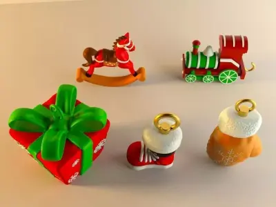 Set of Christams decorations 3D print model