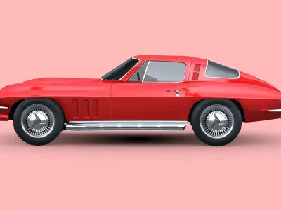Chevrolet Corvette Sting Ray 1965 Low-poly 3D model