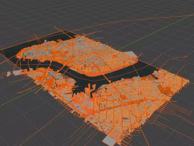 Realistic New York 3D City Model High Detail Blender Compatible Low-poly 3D model