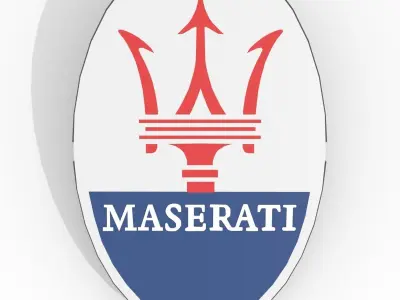 Maserati emblem Low-poly 3D model