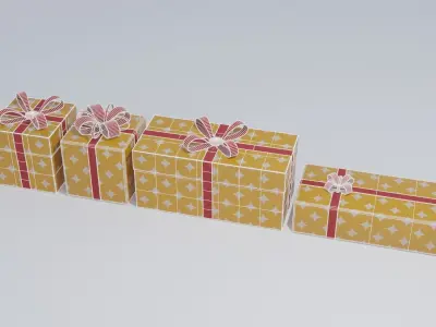 Ultimate Christmas Present set 4K and 2K Low-poly 3D model