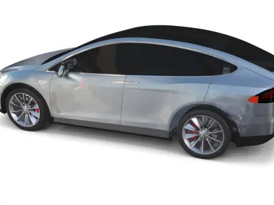 Tesla Model X with Chassis Silver 3D model