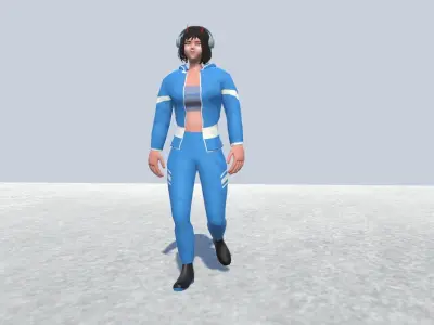 Racer avatar 3 female Rigged Low-poly 3D model