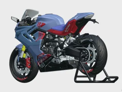 Ducati Supersport 950 Gresini Livery of Marc Marquez 3D model