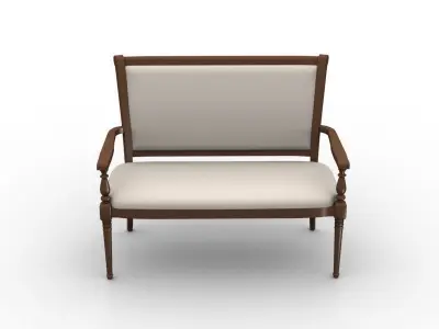 Wooden Sofa 013 3D model