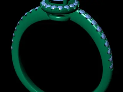 Women diamond engagement ring 3d render 3D print model