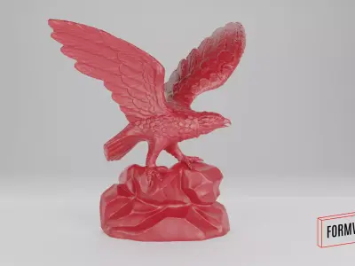 Bald Eagle 3D-scanned miniature diorama 3D print model