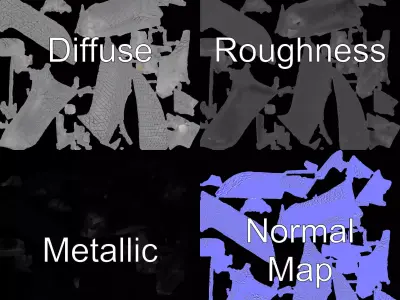 Geometric Silver Arch model pack Low-poly 3D model